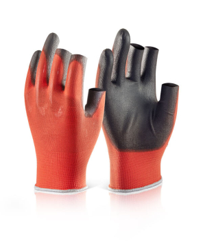 PU Coated 3 Fingerless Gloves