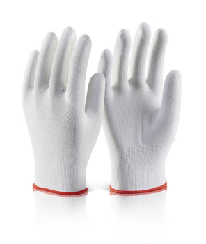 Polyester Knitted White Liner Gloves
