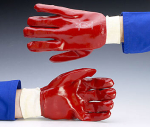 PVC Fully Coated Knit Wrist Red Gloves