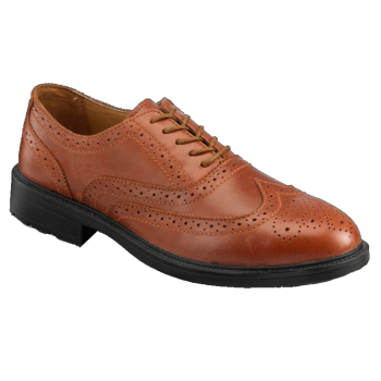 S76SM Brown Safety Brogues with Steel Midsole