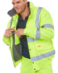 B-Seen Hi-Vis Fleece Lined Bomber Jacket