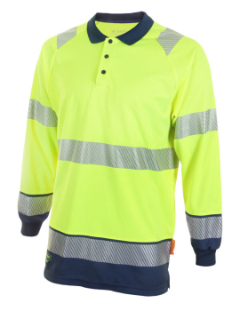 B-Seen Two Tone L/S Hi-Vis Polo Shirt