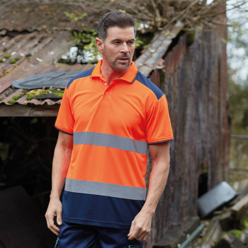 Yoko Two Tone S/S Hi-Vis Polo Shirt Yoko Two Tone S/S Hi-Vis Polo Shirt