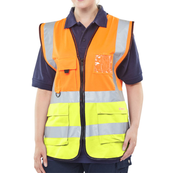 B-Seen Two Tone Executive Hi-Vis Waistcoat B-Seen Two Tone Executive Hi-Vis Waistcoat