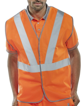 B-Seen Rail Spec Polyester Hi-Vis Vest