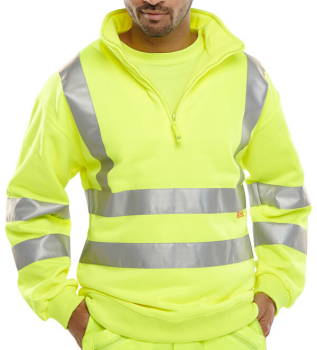 B-Seen Quarter Zipped Hi-Vis Sweatshirt B-Seen Quarter Zipped Hi-Vis Sweatshirt