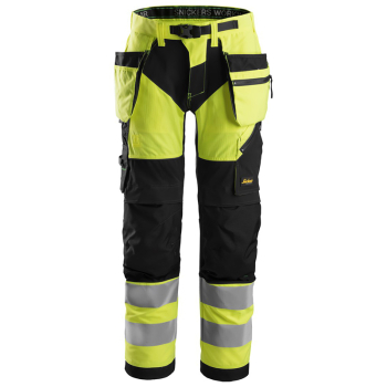 Snickers FlexiWork, Hi-Vis Work Trousers+ Holster Pockets Class 2