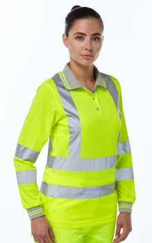 Pulsar® Ladies Long Sleeve Hi-Vis Polo Shirt Pulsar® Ladies Long Sleeve Hi-Vis Polo Shirt