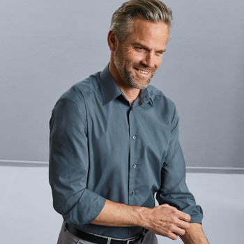 Russell Polycotton Fitted Long Sleeve Shirt Russell Polycotton Fitted Long Sleeve Shirt