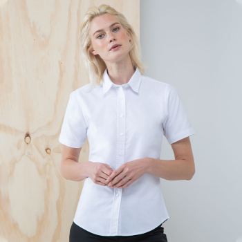 Henbury Classic Oxford Short Sleeve Blouse