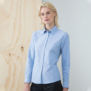 Henbury Classic Oxford Long Sleeve Blouse Henbury Classic Oxford Long Sleeve Blouse