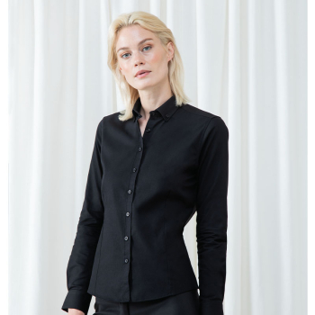 Henbury Modern Oxford Long Sleeve Blouse Henbury Modern Oxford Long Sleeve Blouse