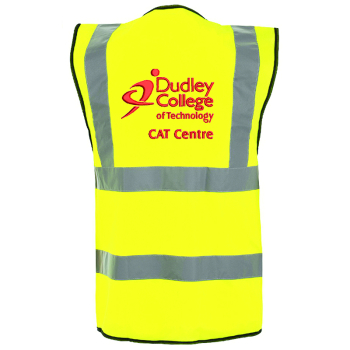 Dudley College CAT Centre Yellow Hi-Vis Waistcoat
