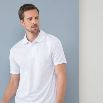 Henbury Cooltouch® Textured Stripe Polo