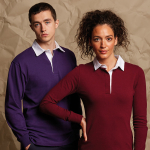 Front Row Long Sleeve Plain Rugby Shirt