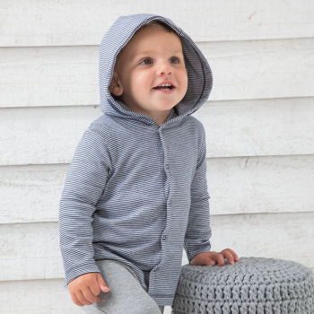 Babybugz Baby Stripy Hooded T Babybugz Baby Stripy Hooded T