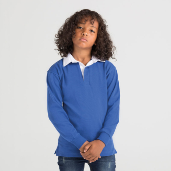 Front Row Kids Long Sleeve Plain Rugby Shirt