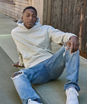 Unlabeled heavy loose-fit hooded sweatshirt