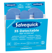 Salvequick Blue Detectable Plasters Refill 6 x 35 Plasters